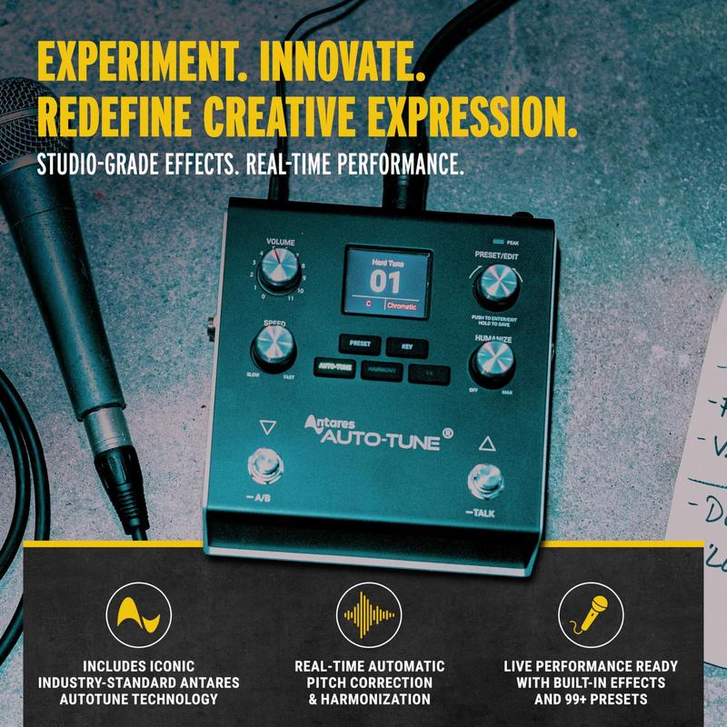 Pedal de efeitos vocais HEADRUSH VX5 com Antares AutoTune - Pedal